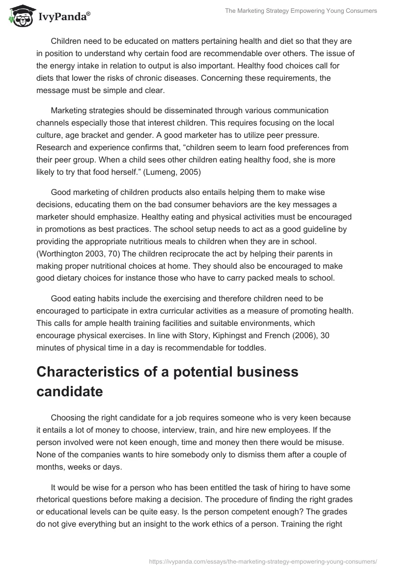 The Marketing Strategy Empowering Young Consumers. Page 2