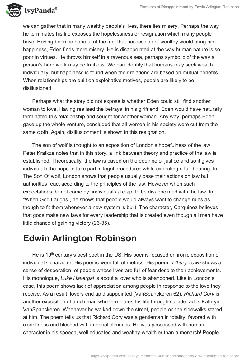 "Elements of Disappointment" by Edwin Arlington Robinson. Page 2