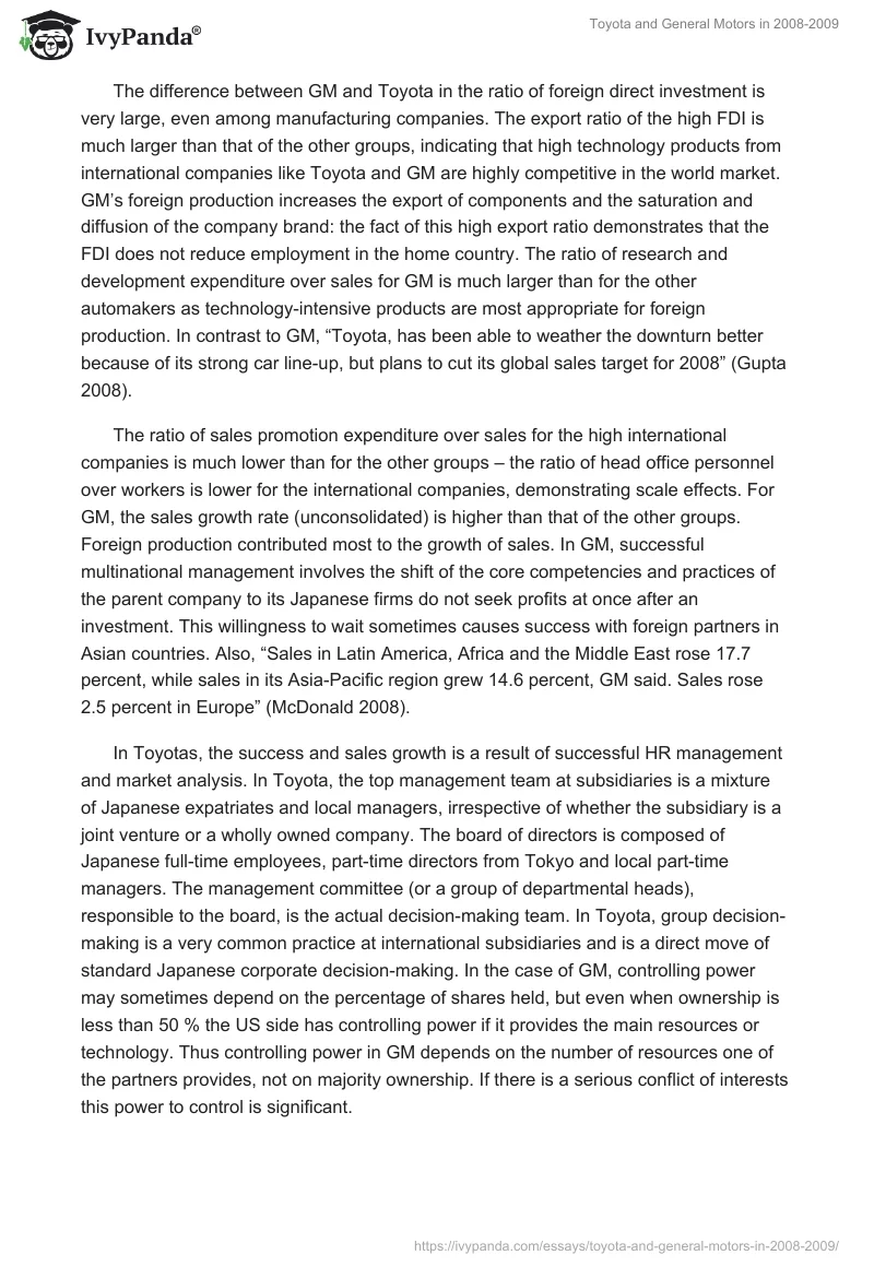 Toyota and General Motors in 2008-2009. Page 2