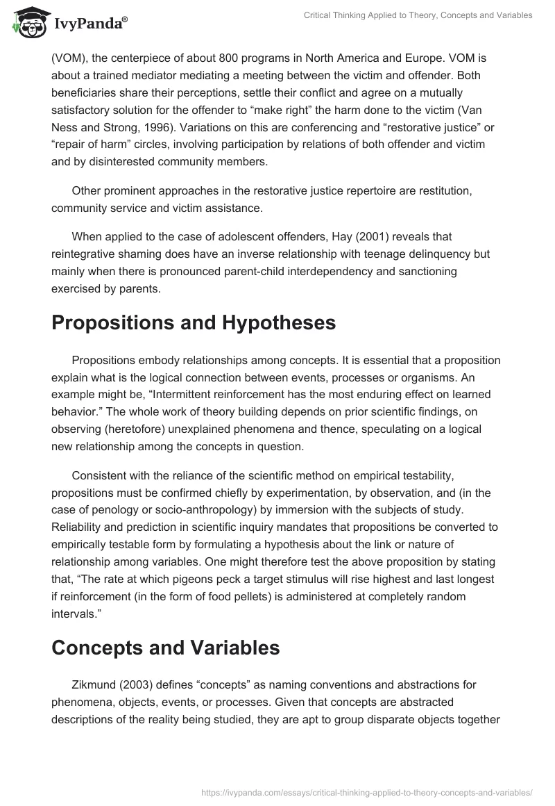 Critical Thinking Applied to Theory, Concepts and Variables. Page 2