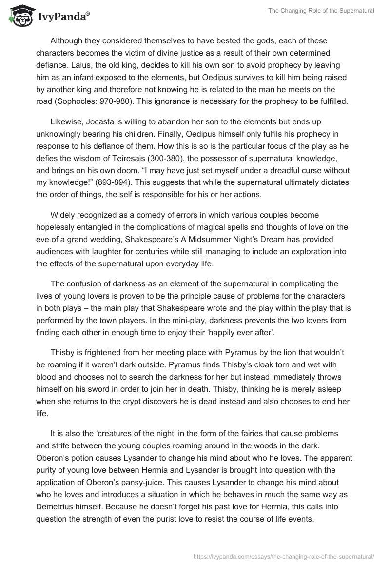 The Changing Role of the Supernatural. Page 2