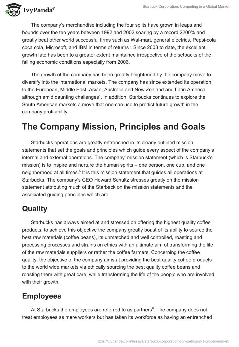 Starbuck Corporation: Competing in a Global Market. Page 2