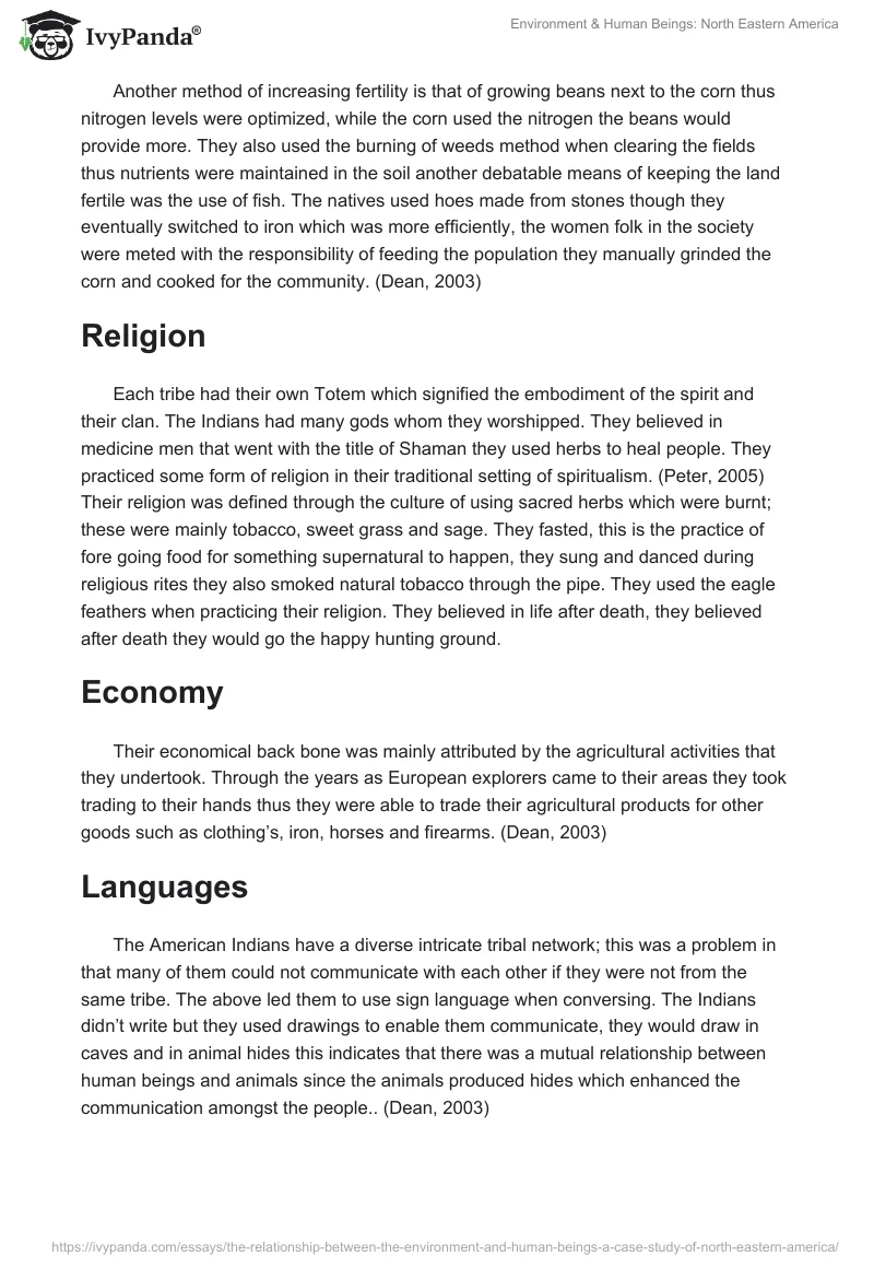 Environment & Human Beings: North Eastern America. Page 4