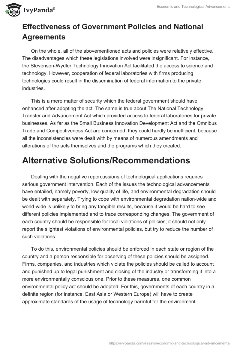 Economic and Technological Advancements. Page 5
