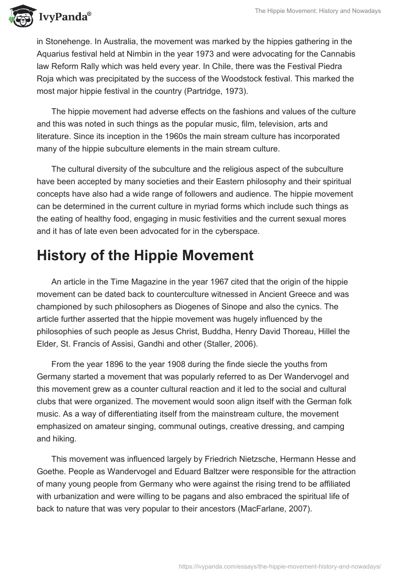 The Hippie Movement: History and Nowadays. Page 2