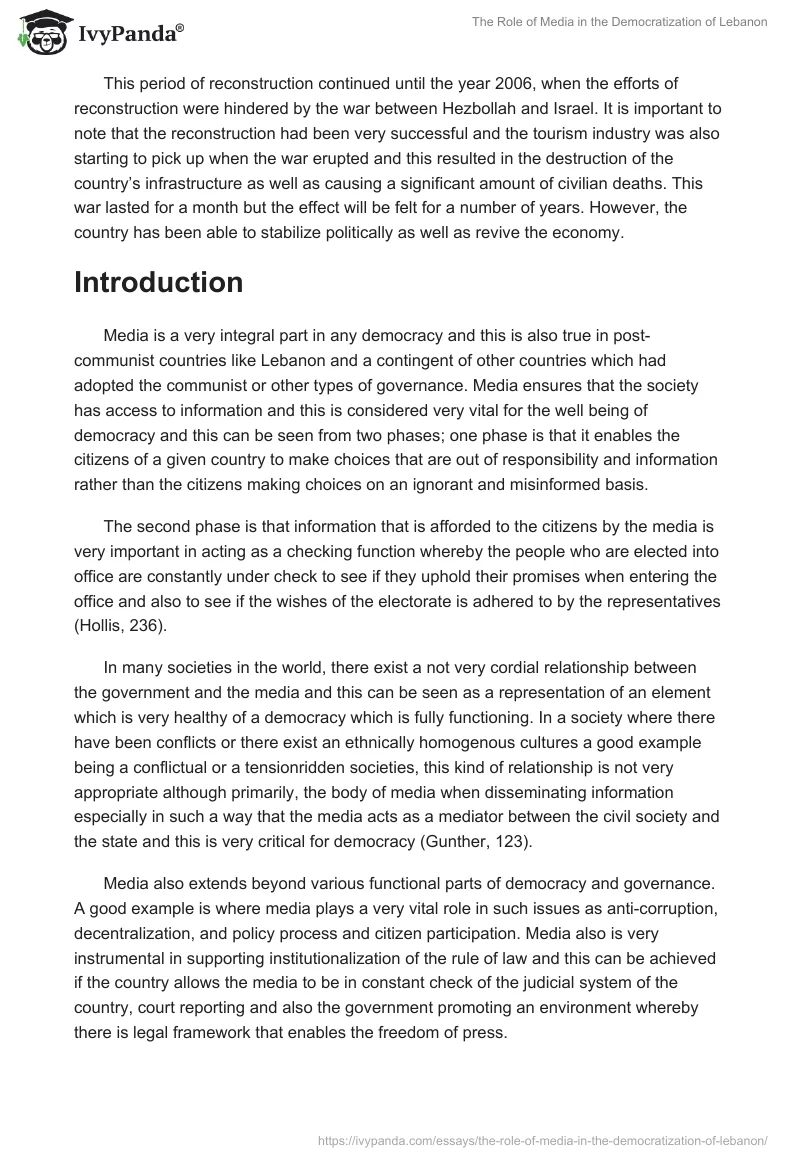 The Role of Media in the Democratization of Lebanon. Page 2