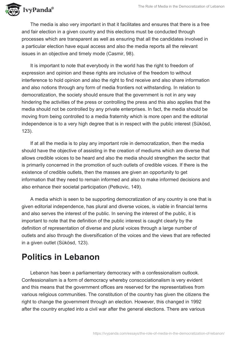 The Role of Media in the Democratization of Lebanon. Page 3