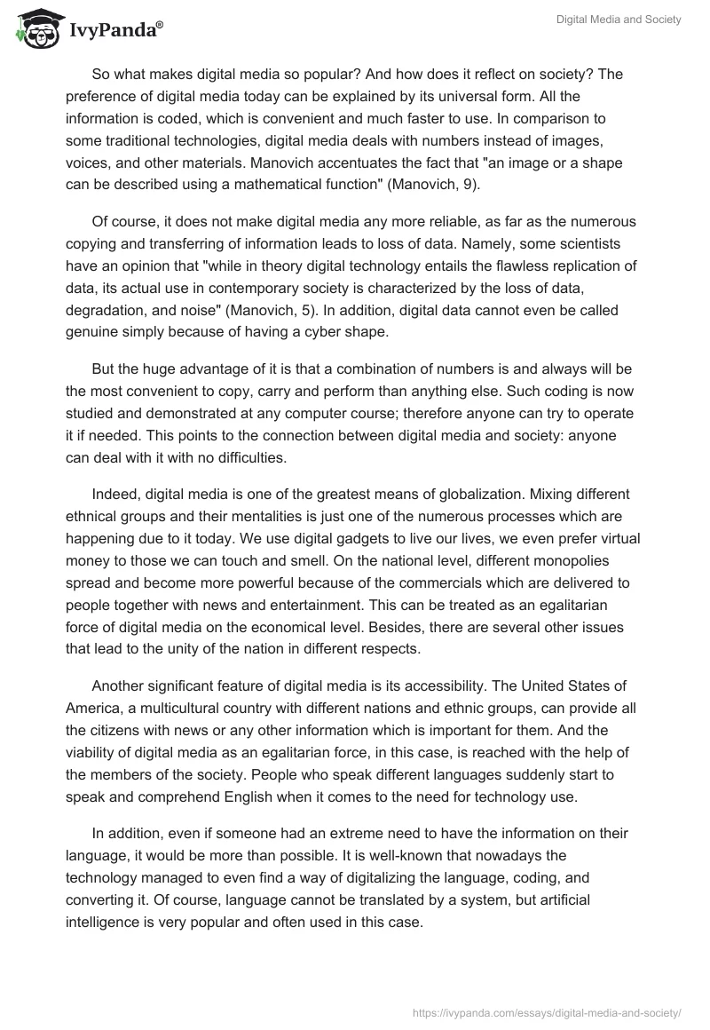 Digital Media and Society. Page 2