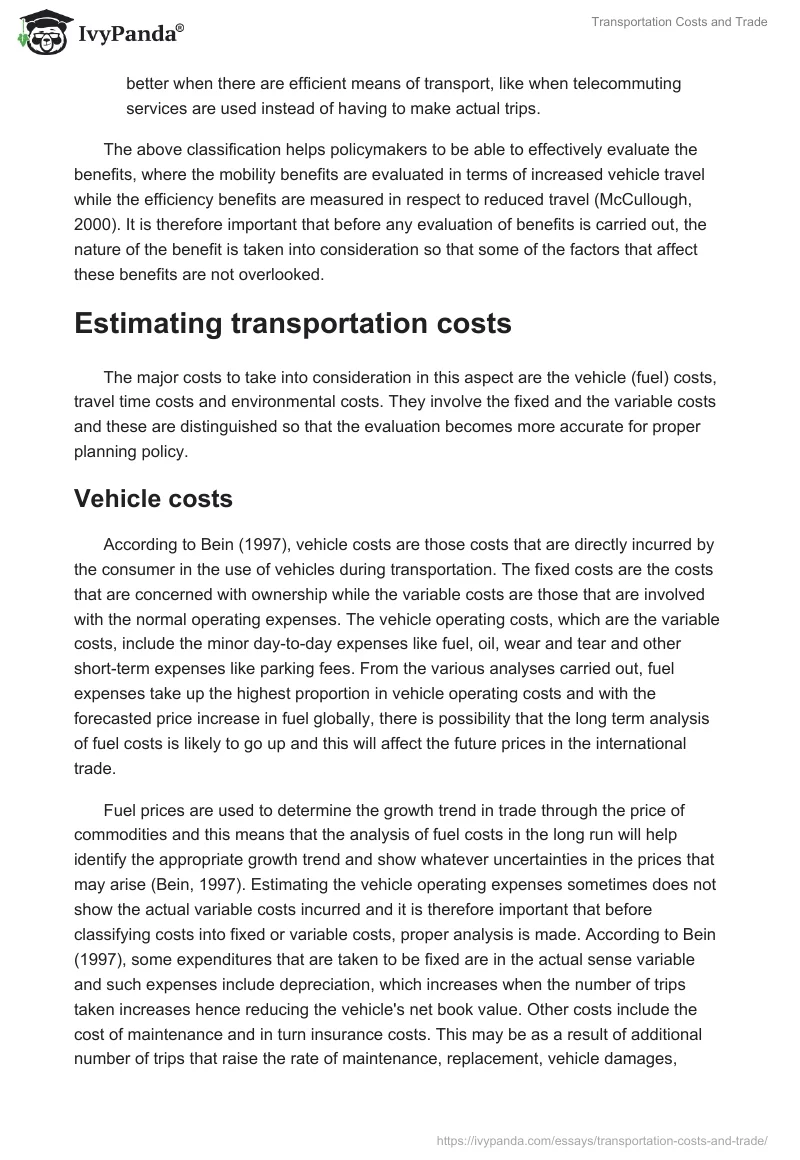 Transportation Costs and Trade. Page 3