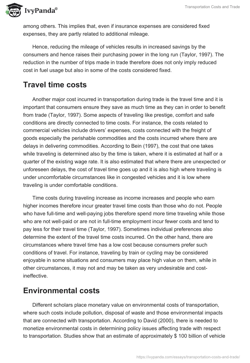 Transportation Costs and Trade. Page 4