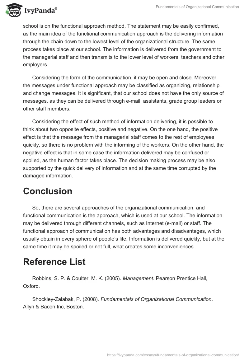 Fundamentals of Organizational Communication. Page 2