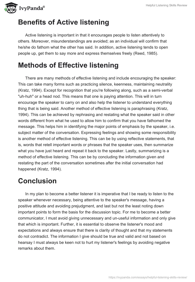 Helpful Listening Skills Review. Page 3