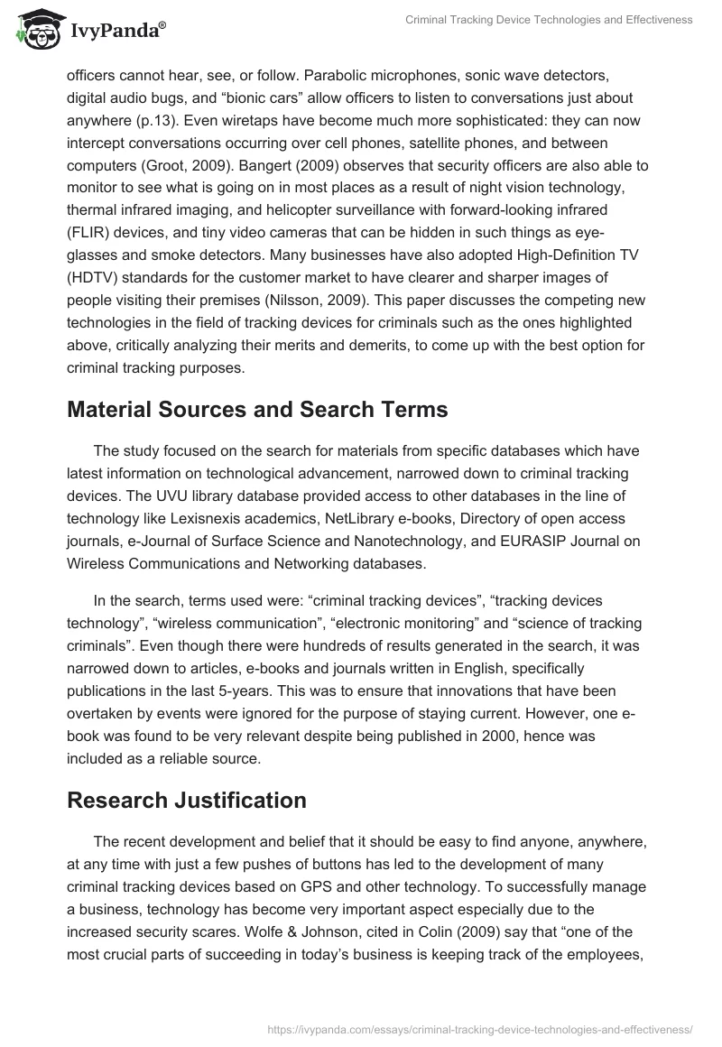 Criminal Tracking Device Technologies and Effectiveness. Page 2