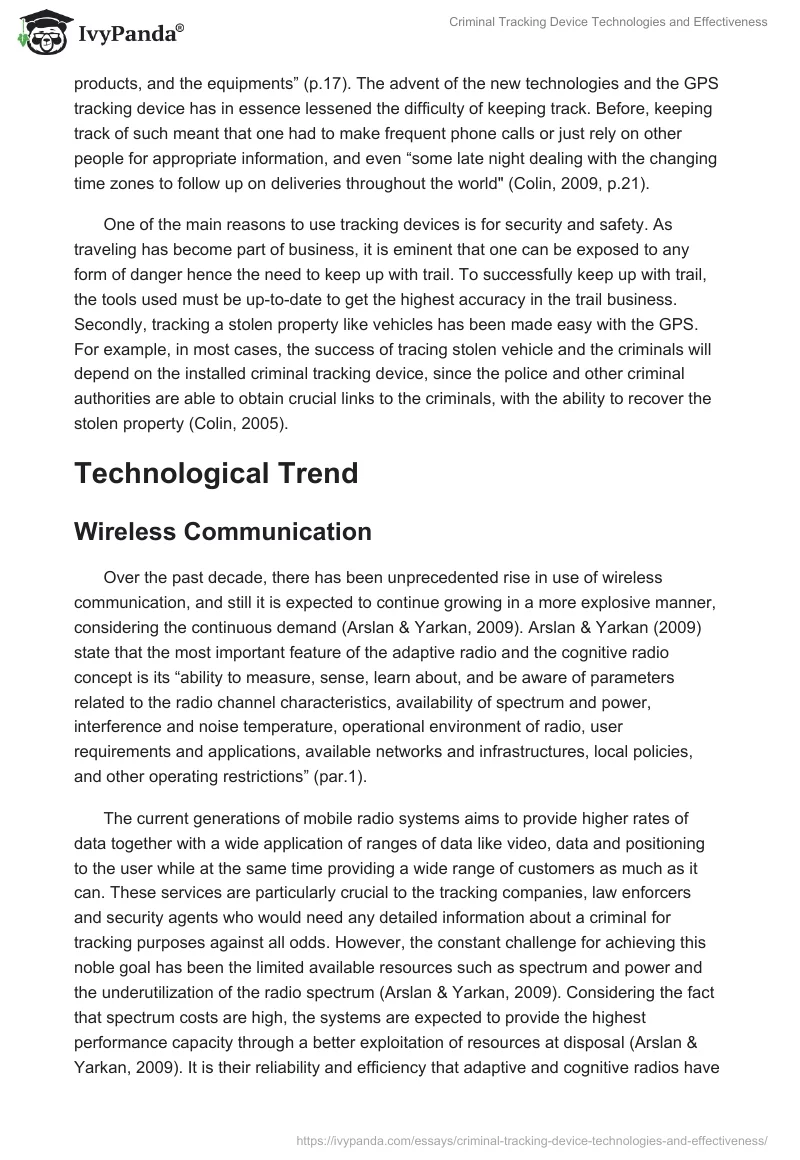 Criminal Tracking Device Technologies and Effectiveness. Page 3