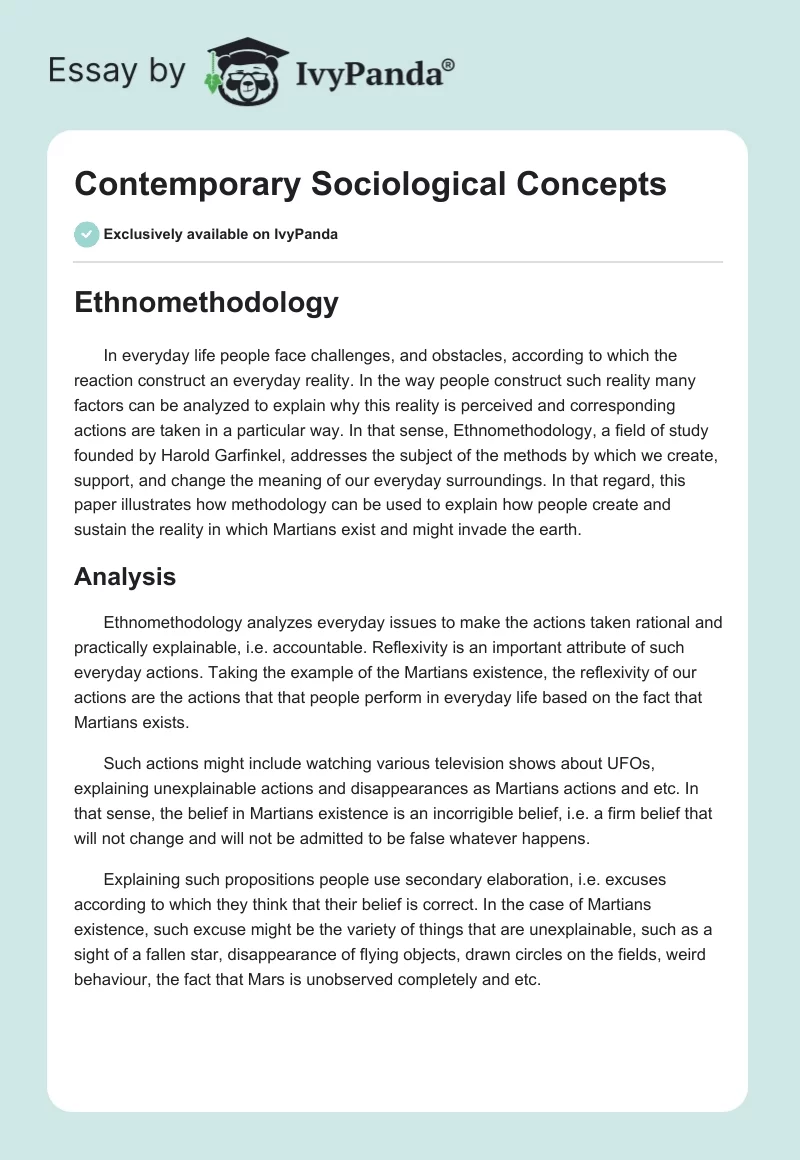 Contemporary Sociological Concepts. Page 1