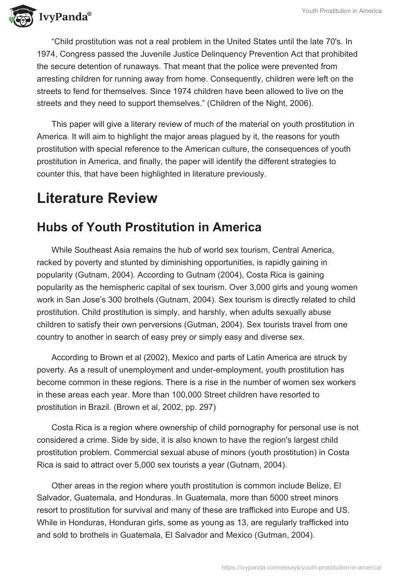 Youth Prostitution in America. Page 2