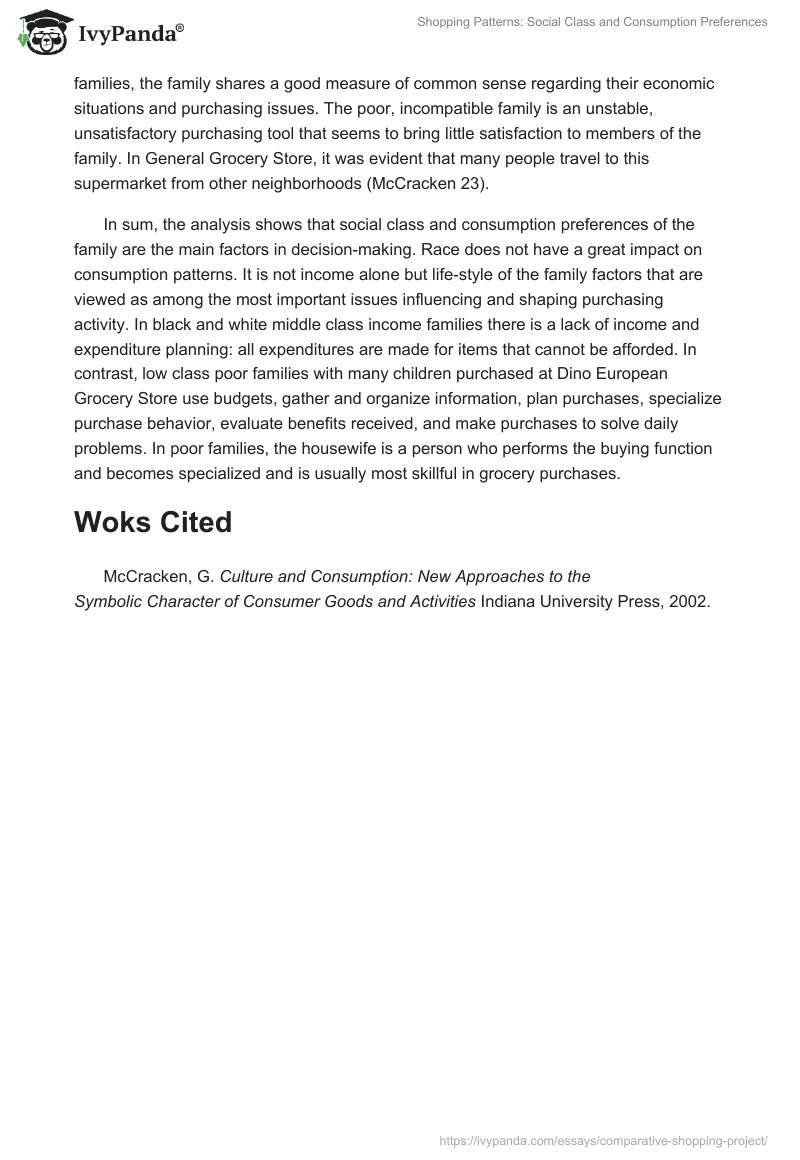 Shopping Patterns: Social Class and Consumption Preferences. Page 2