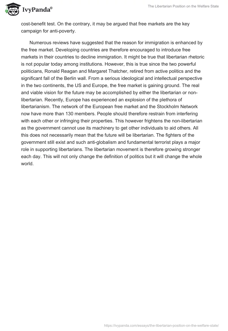 The Libertarian Position on the Welfare State. Page 2