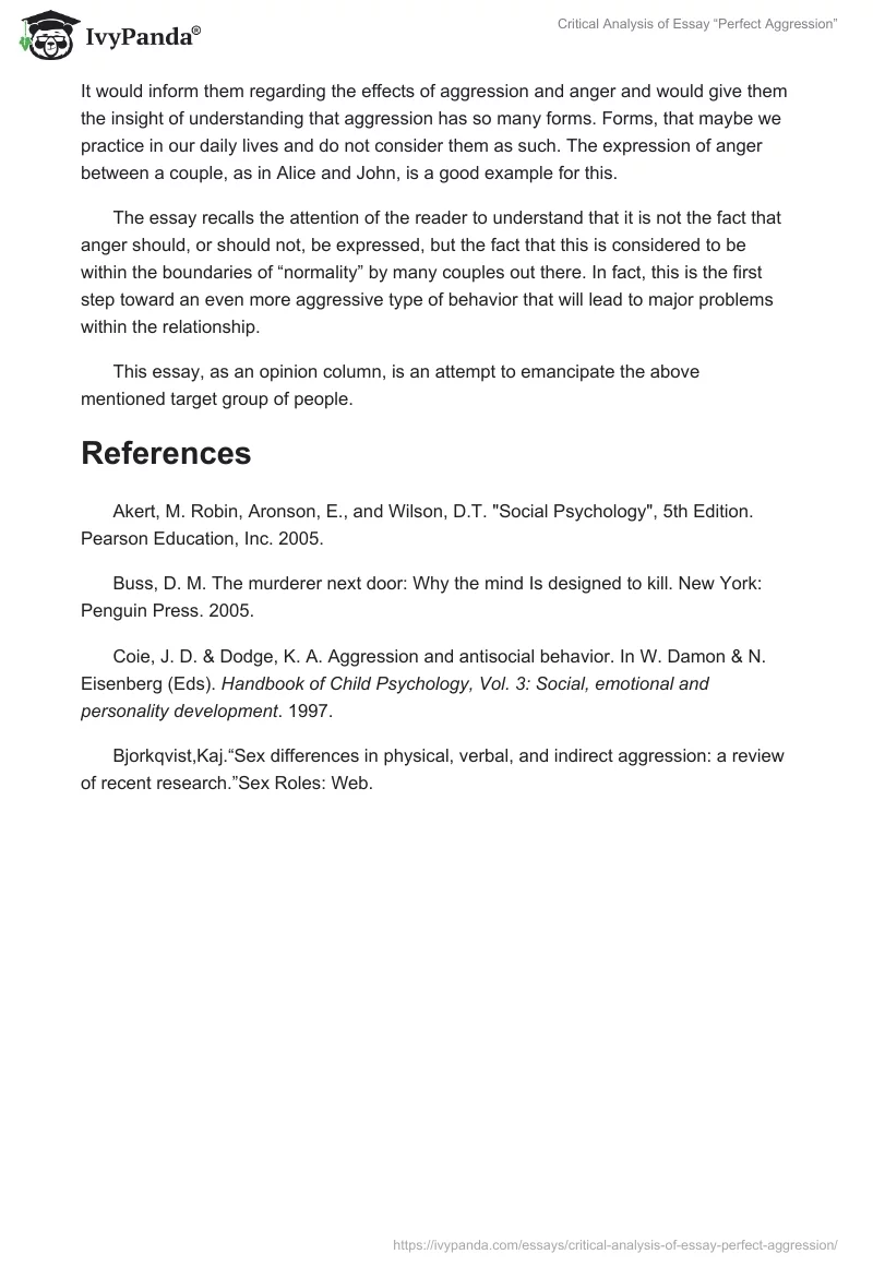 Critical Analysis of Essay “Perfect Aggression”. Page 5