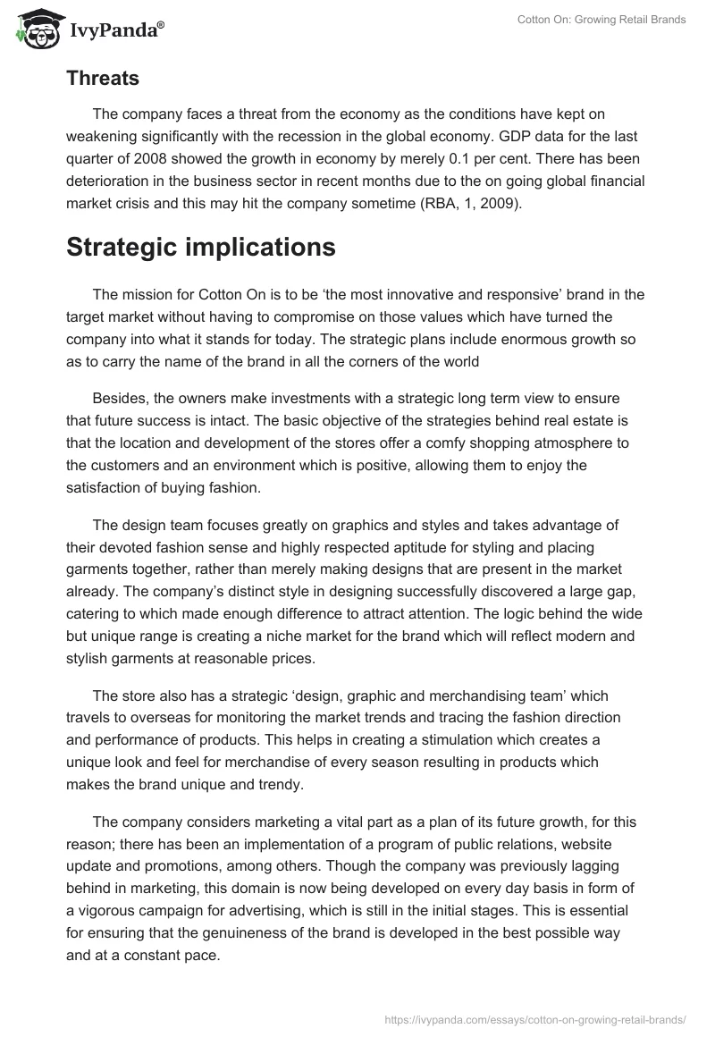 Cotton On: Growing Retail Brands. Page 5