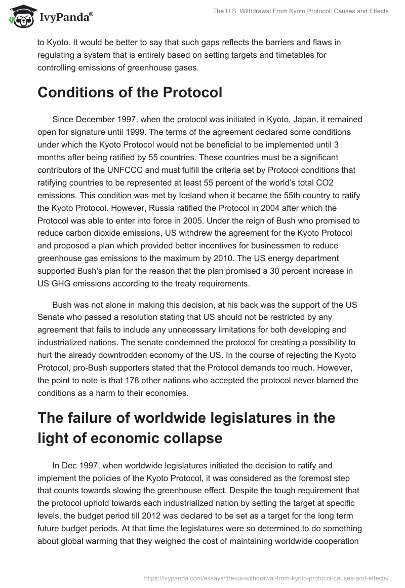 The U.S. Withdrawal From Kyoto Protocol: Causes and Effects. Page 3