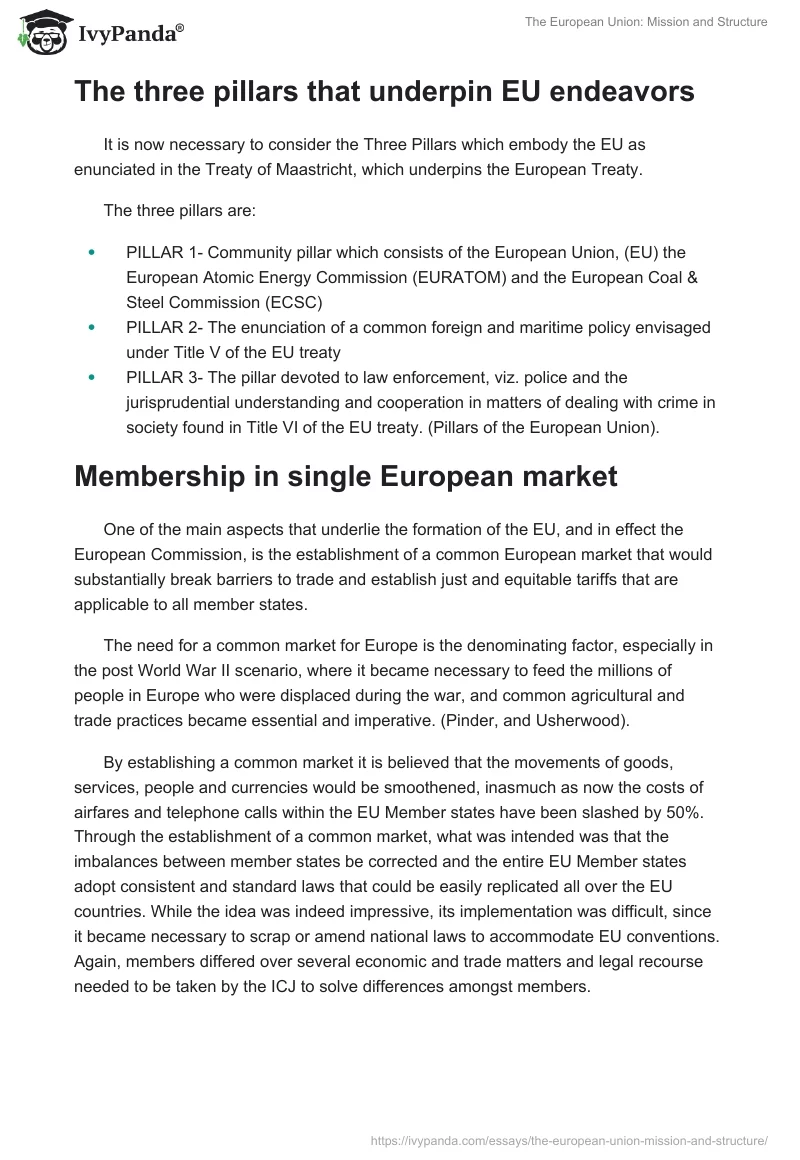 The European Union: Mission and Structure. Page 3