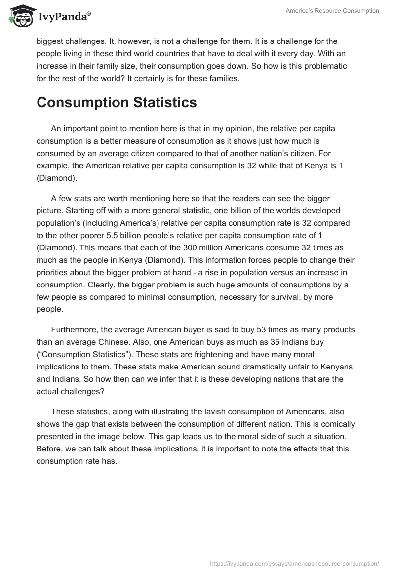 America’s Resource Consumption. Page 2