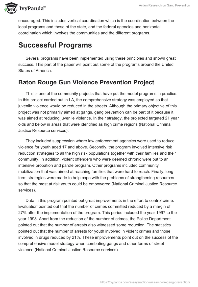 Action Research on Gang Prevention. Page 4