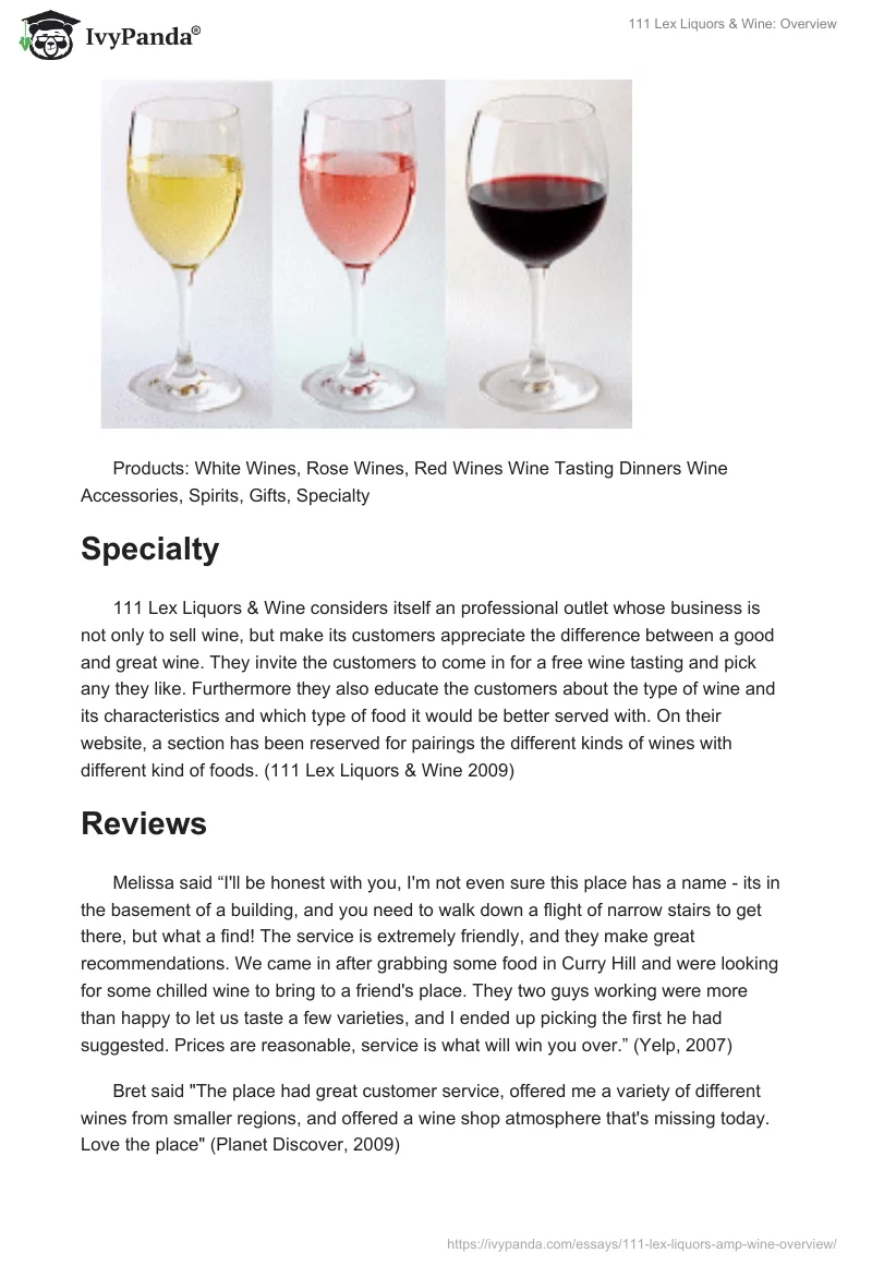 111 Lex Liquors & Wine: Overview. Page 2