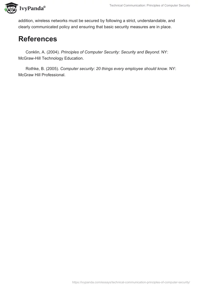 Technical Communication: Principles of Computer Security. Page 3