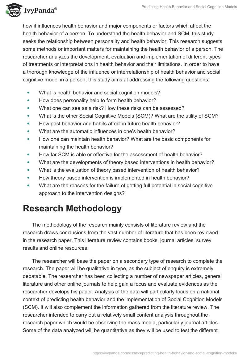 Predicting Health Behavior and Social Cognition Models. Page 2