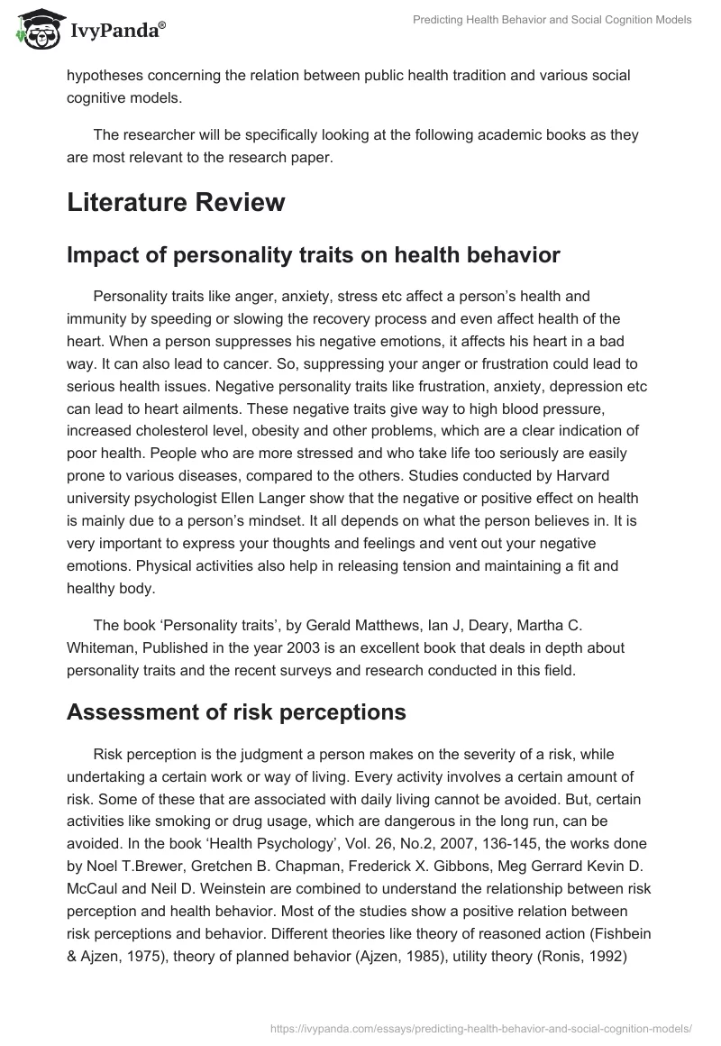 Predicting Health Behavior and Social Cognition Models. Page 3