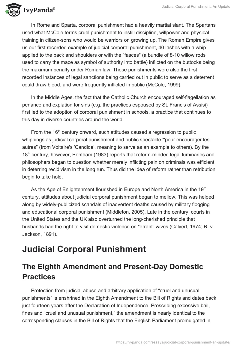 Judicial Corporal Punishment: An Update. Page 3
