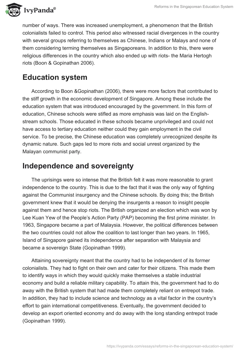 Reforms in the Singaporean Education System. Page 2
