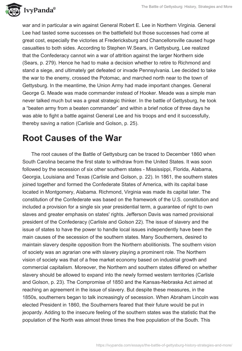 The Battle of Gettysburg: History, Strategies and More. Page 2