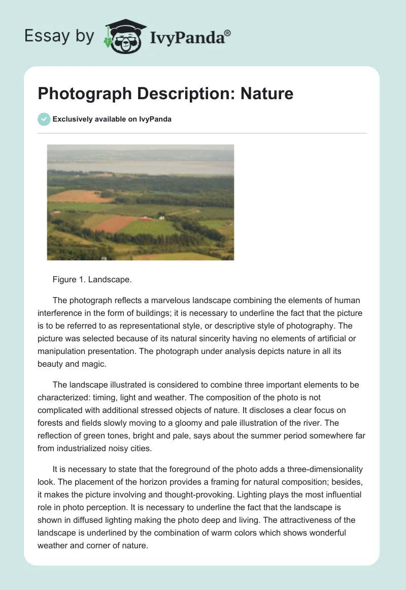 Photograph Description: Nature. Page 1