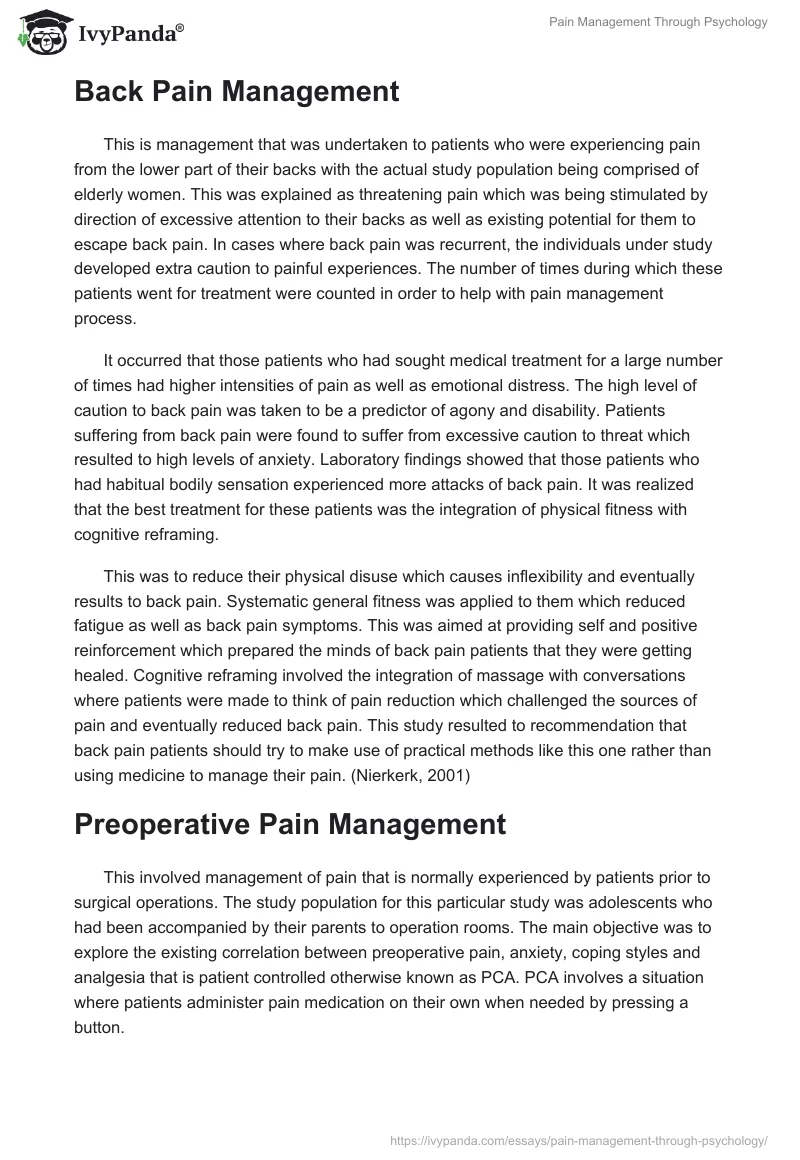 Pain Management Through Psychology. Page 4