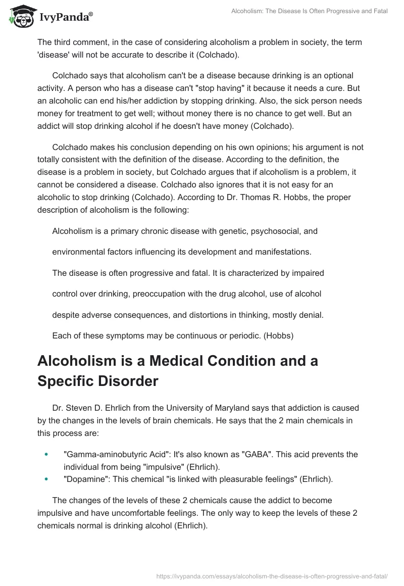 Alcoholism: The Disease Is Often Progressive and Fatal. Page 2