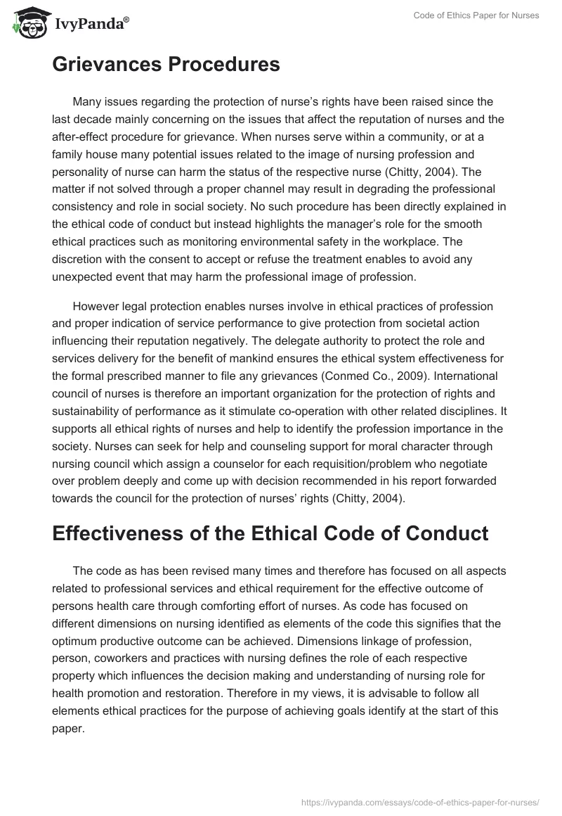 Code of Ethics Paper for Nurses. Page 3