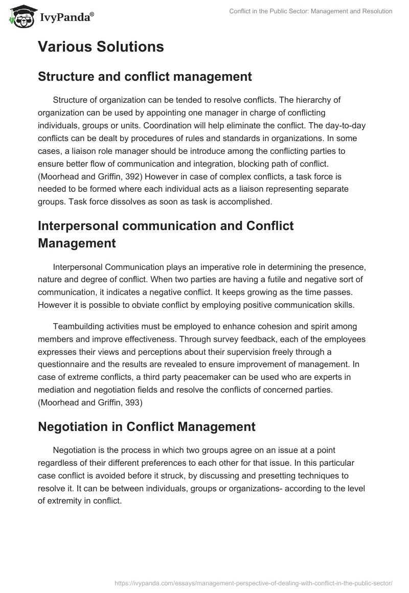 Conflict in the Public Sector: Management and Resolution. Page 4