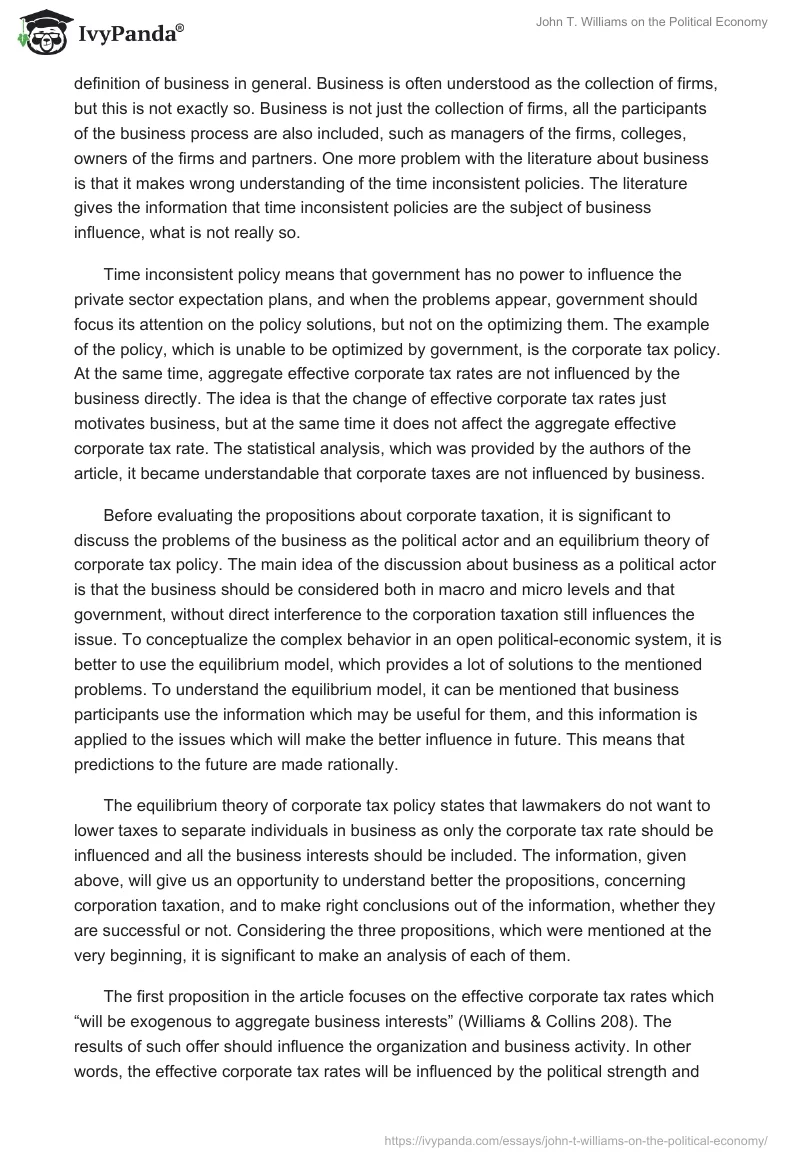 John T. Williams on the Political Economy. Page 2