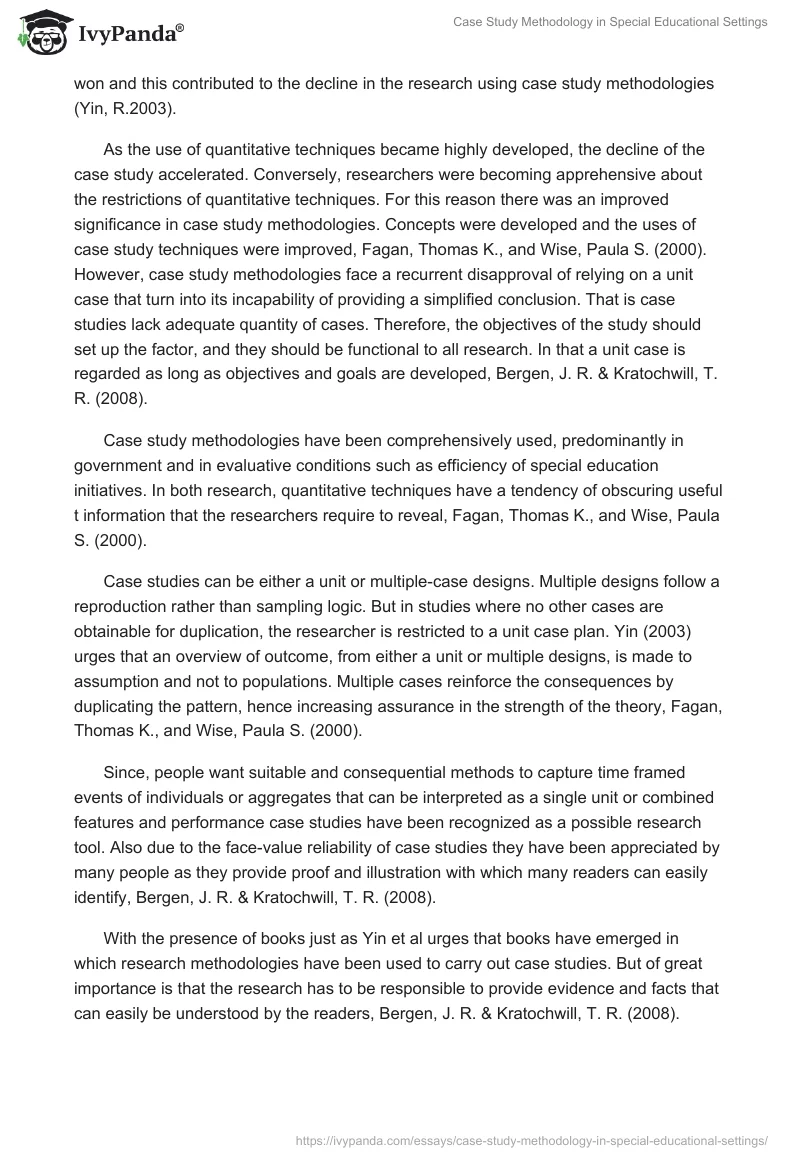 Case Study Methodology in Special Educational Settings. Page 3
