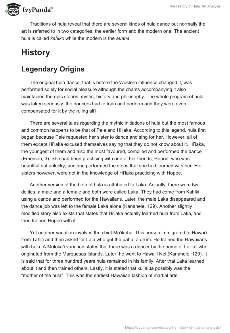 The History of Hula: Art Analysis. Page 2
