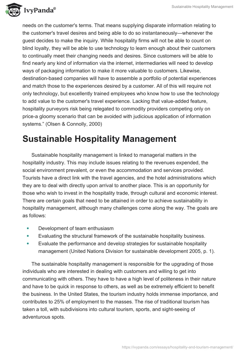 Sustainable Hospitality Management. Page 2