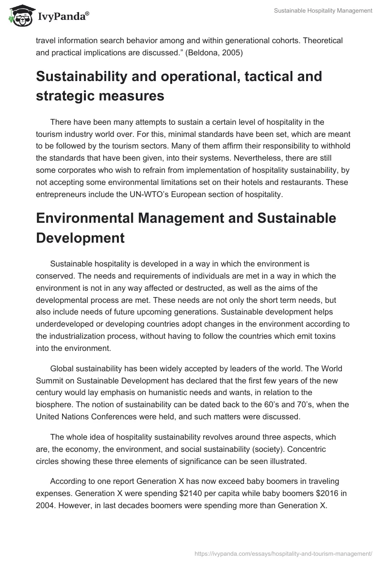 Sustainable Hospitality Management. Page 5