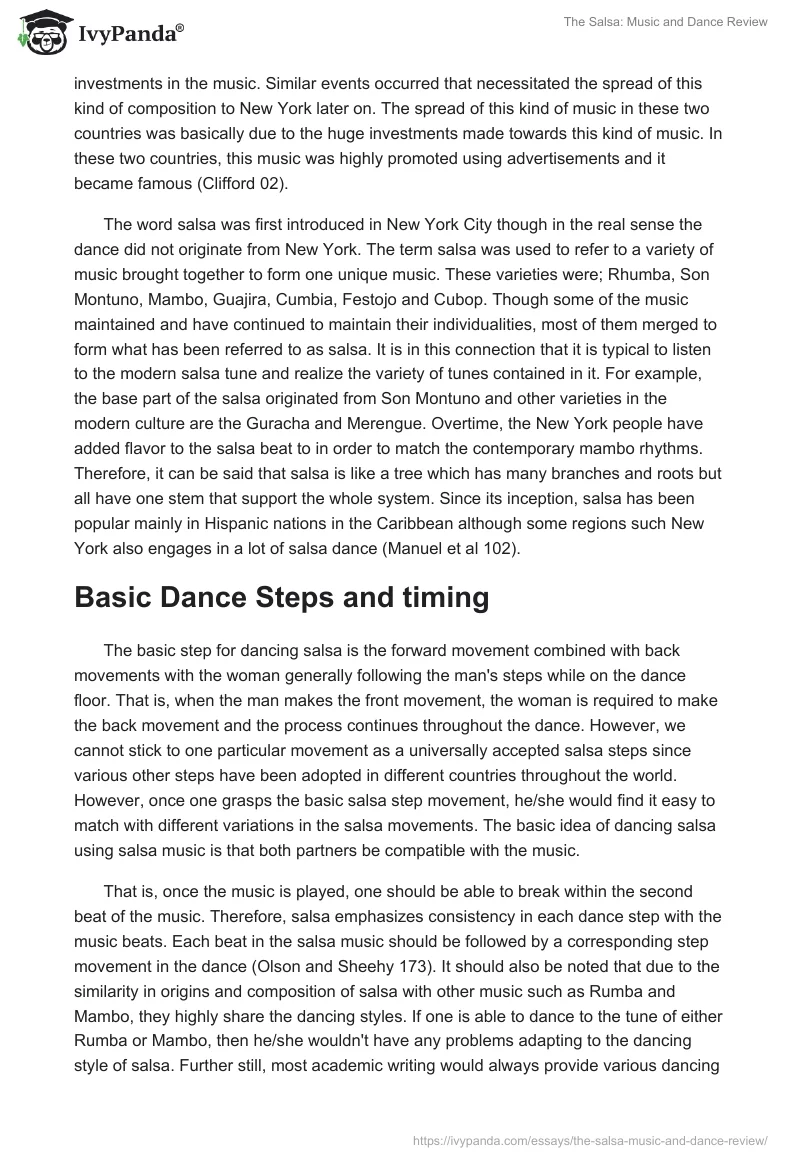The Salsa: Music and Dance Review. Page 2