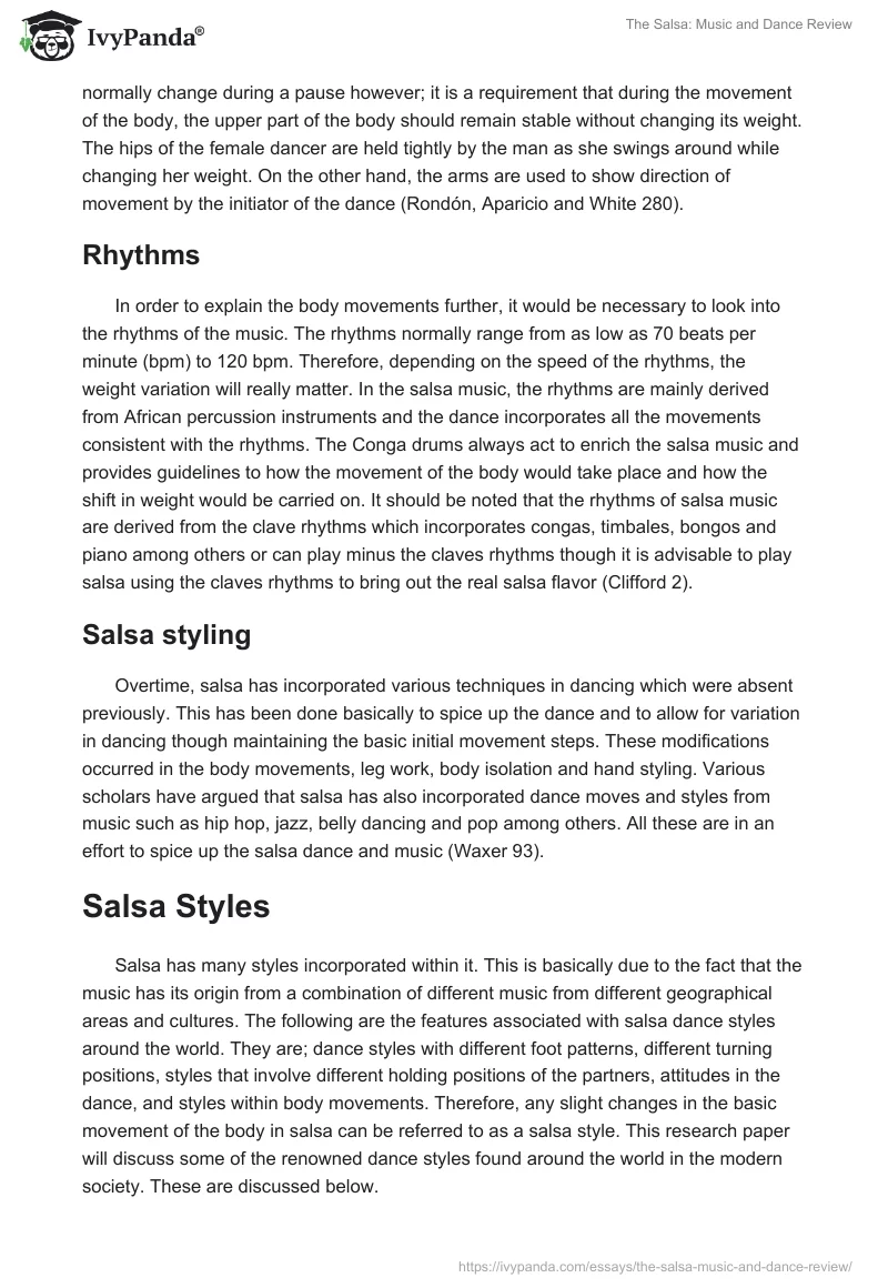 The Salsa: Music and Dance Review. Page 4