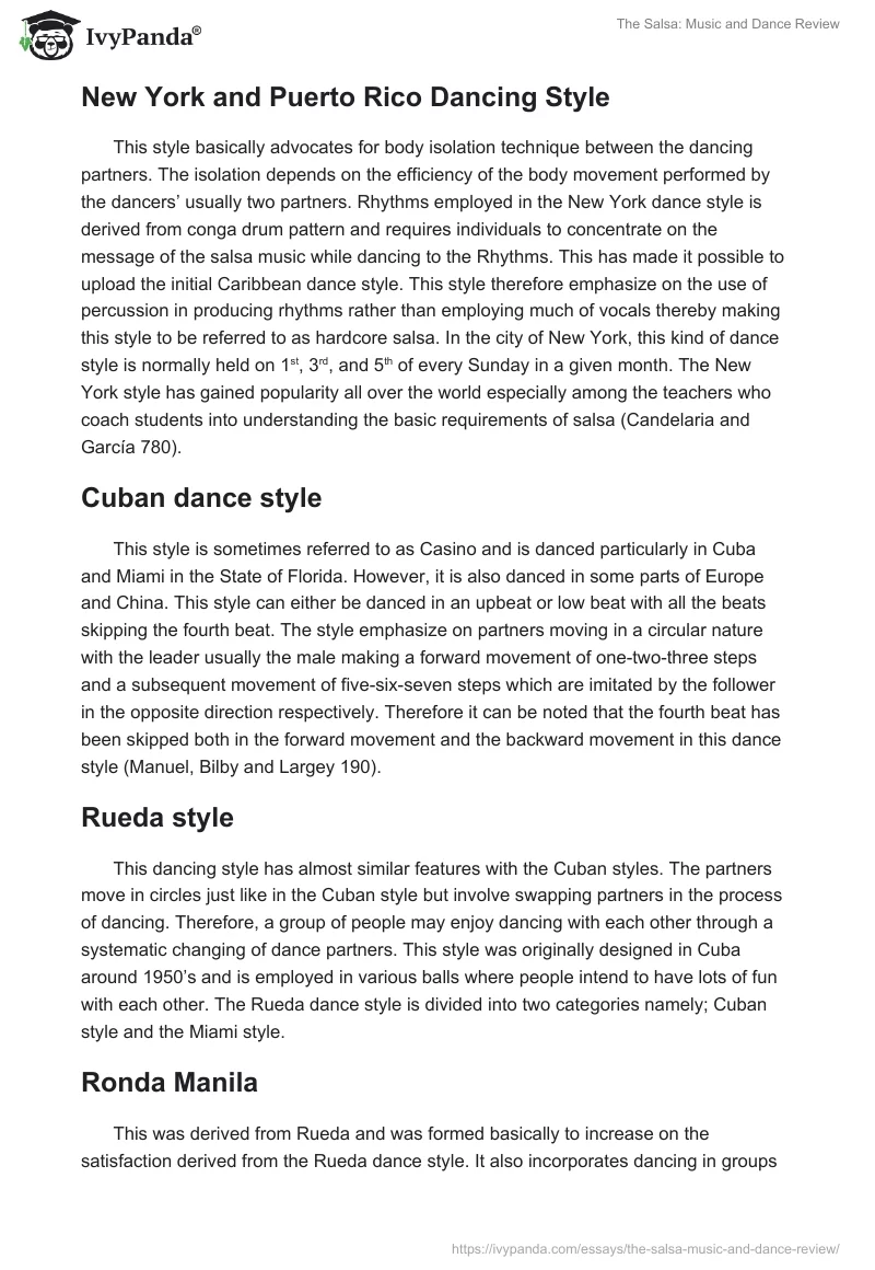 The Salsa: Music and Dance Review. Page 5