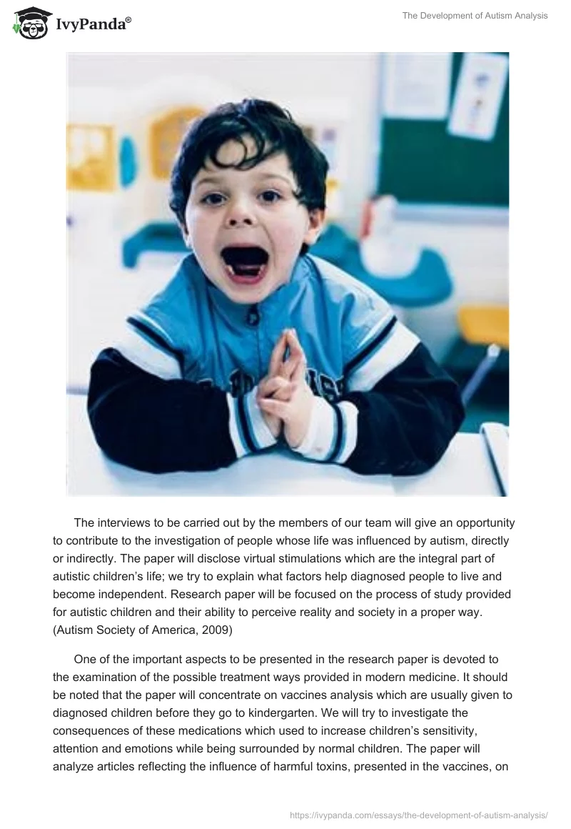 The Development of Autism Analysis. Page 4