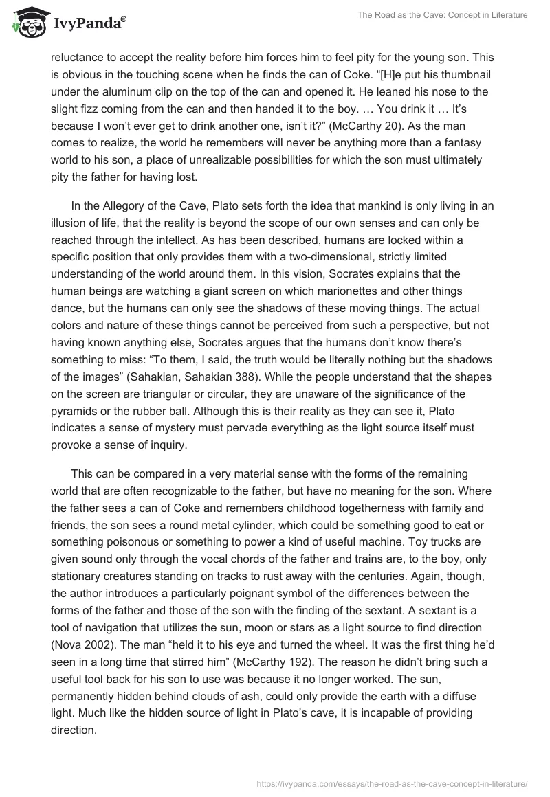 The Road as the Cave: Concept in Literature. Page 3